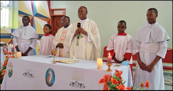 Fr. Julius and Fr. Charles celebrate St. Patrick's Day Mass