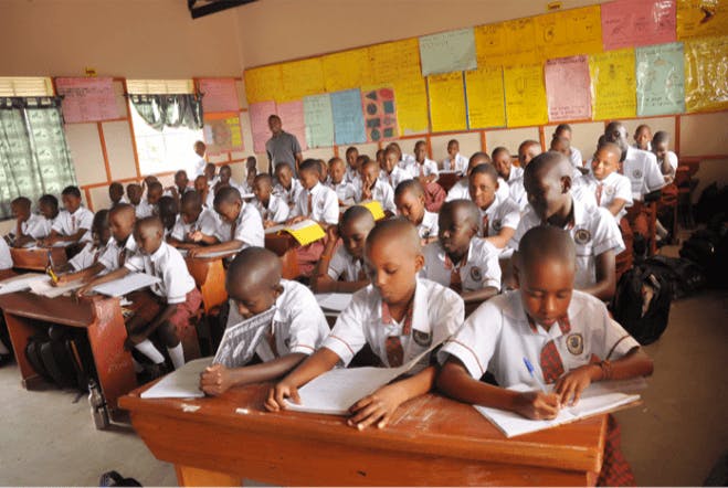 One of the 4th grade classrooms