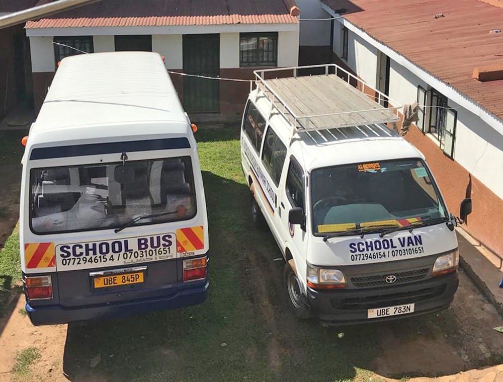 School bus and van
