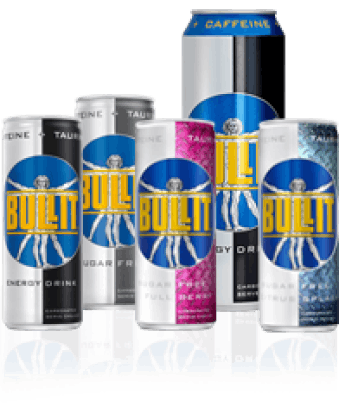 Packshot of Bullit cans