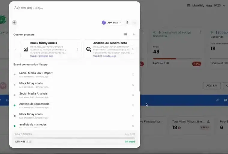 ADA 2.0 optimizando automáticamente un prompt en Bunker DB