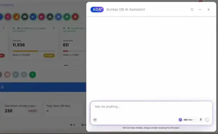 ADA 2.0 analizando tendencias de X con la integración de Grok en Bunker DB