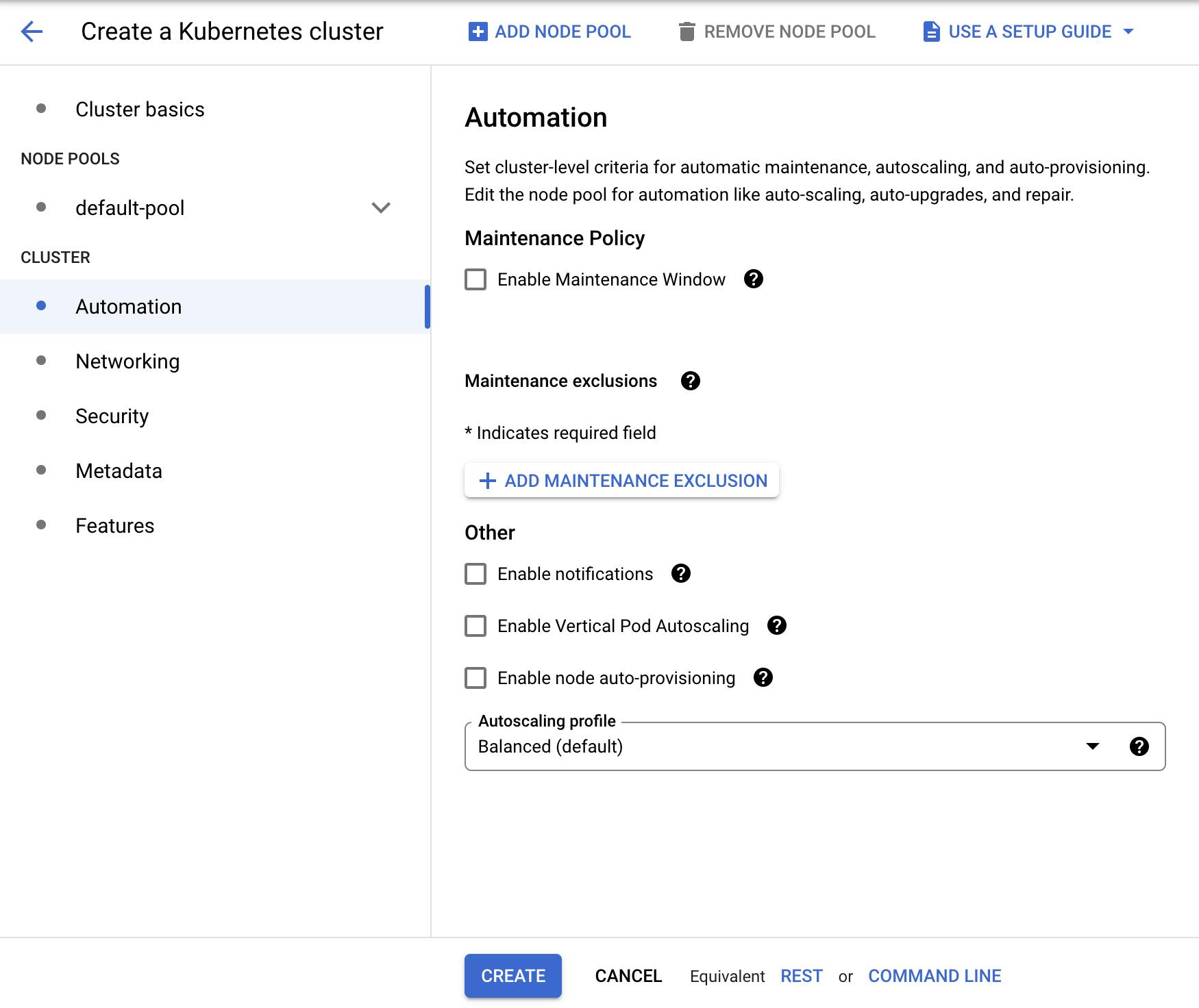 Figure 14: GKE automation