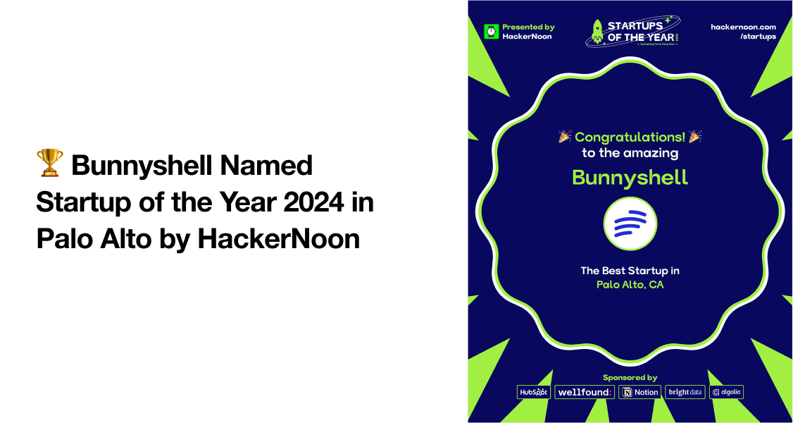 🏆 Bunnyshell Named Startup of the Year 2024 in Palo Alto by HackerNoon image