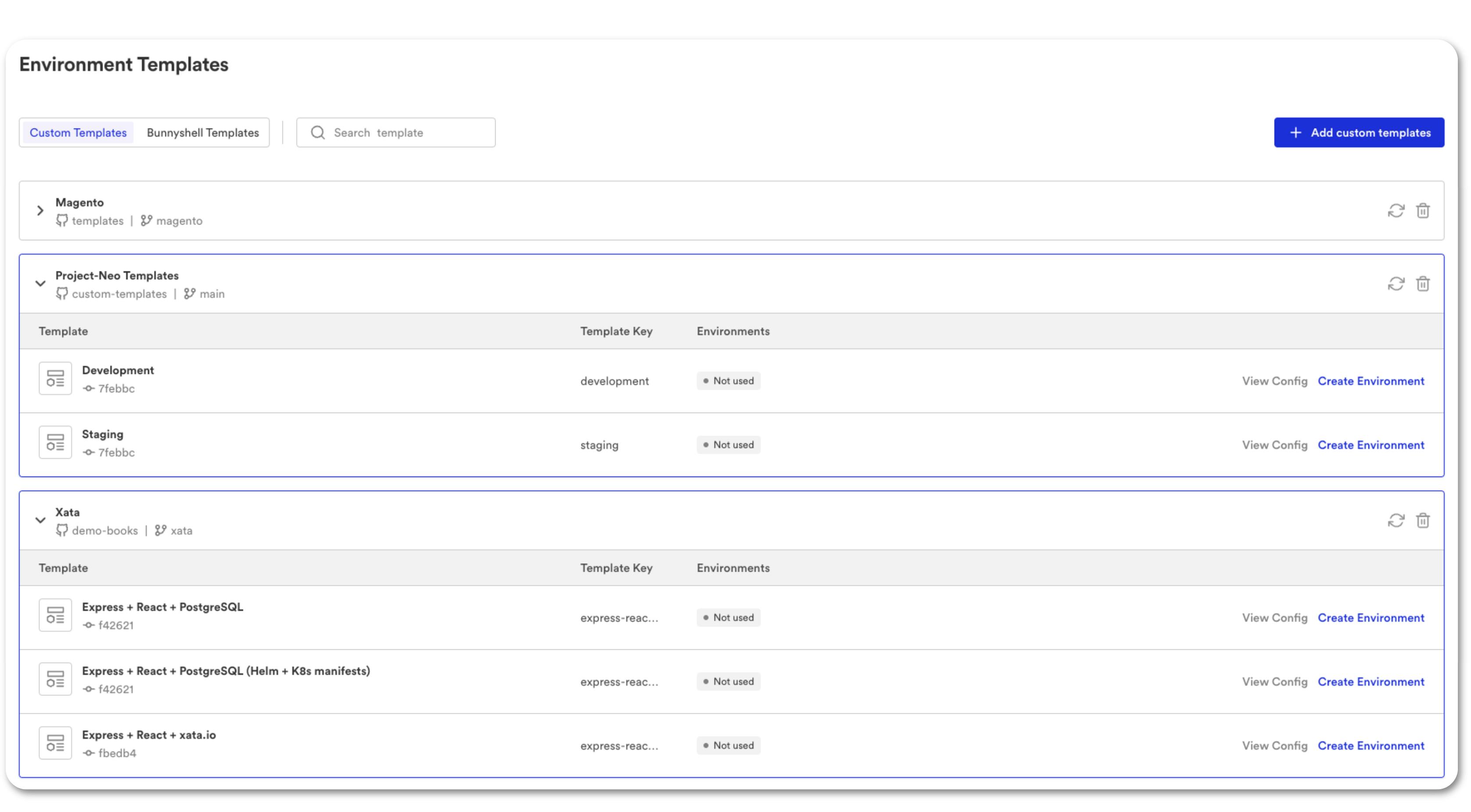 Custom Environment Templates in Bunnyshell