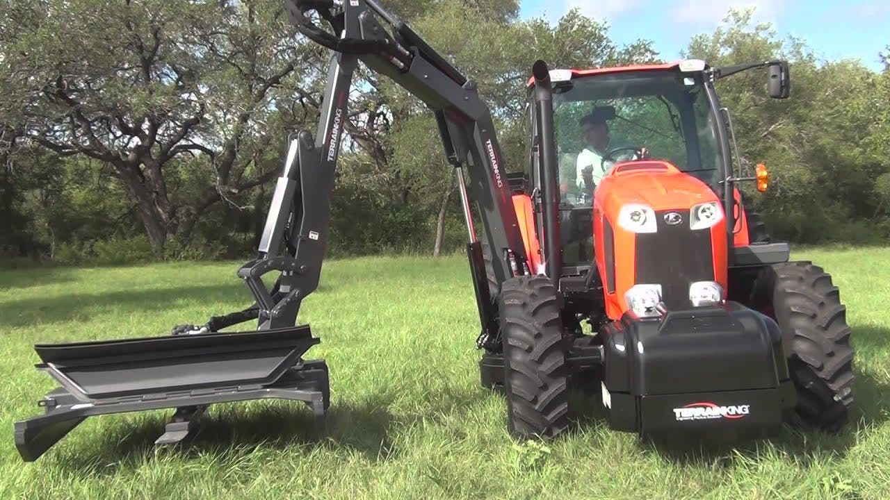 Kubota M6S111 with 22' Rotary Boom Mower Equipment Rental Burris
