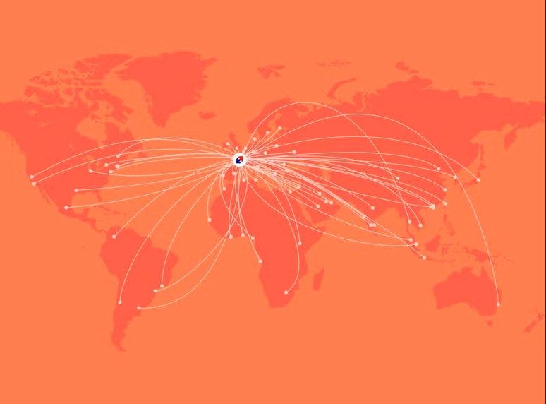 Carte des bureaux de Business France dans le monde