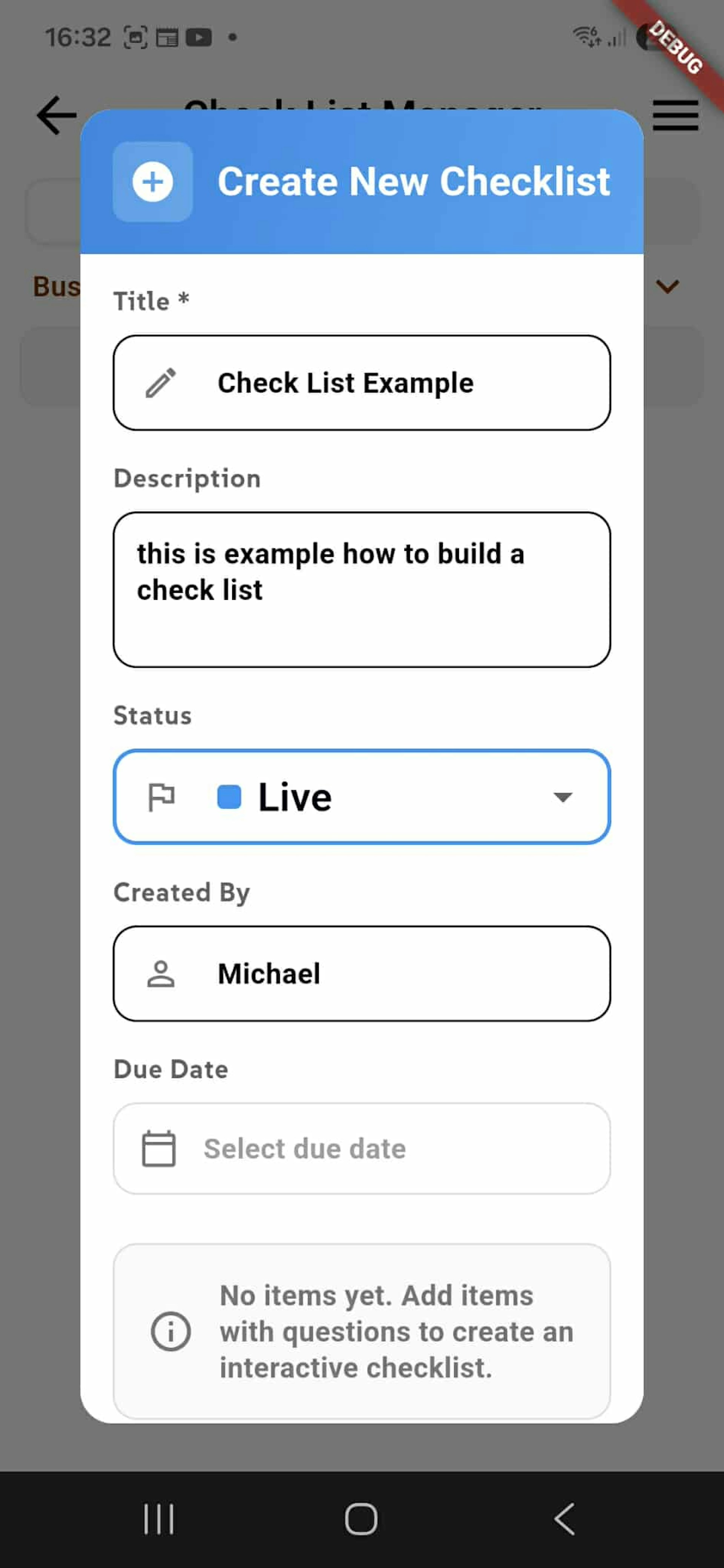 Check_List_Create_New_List_Details