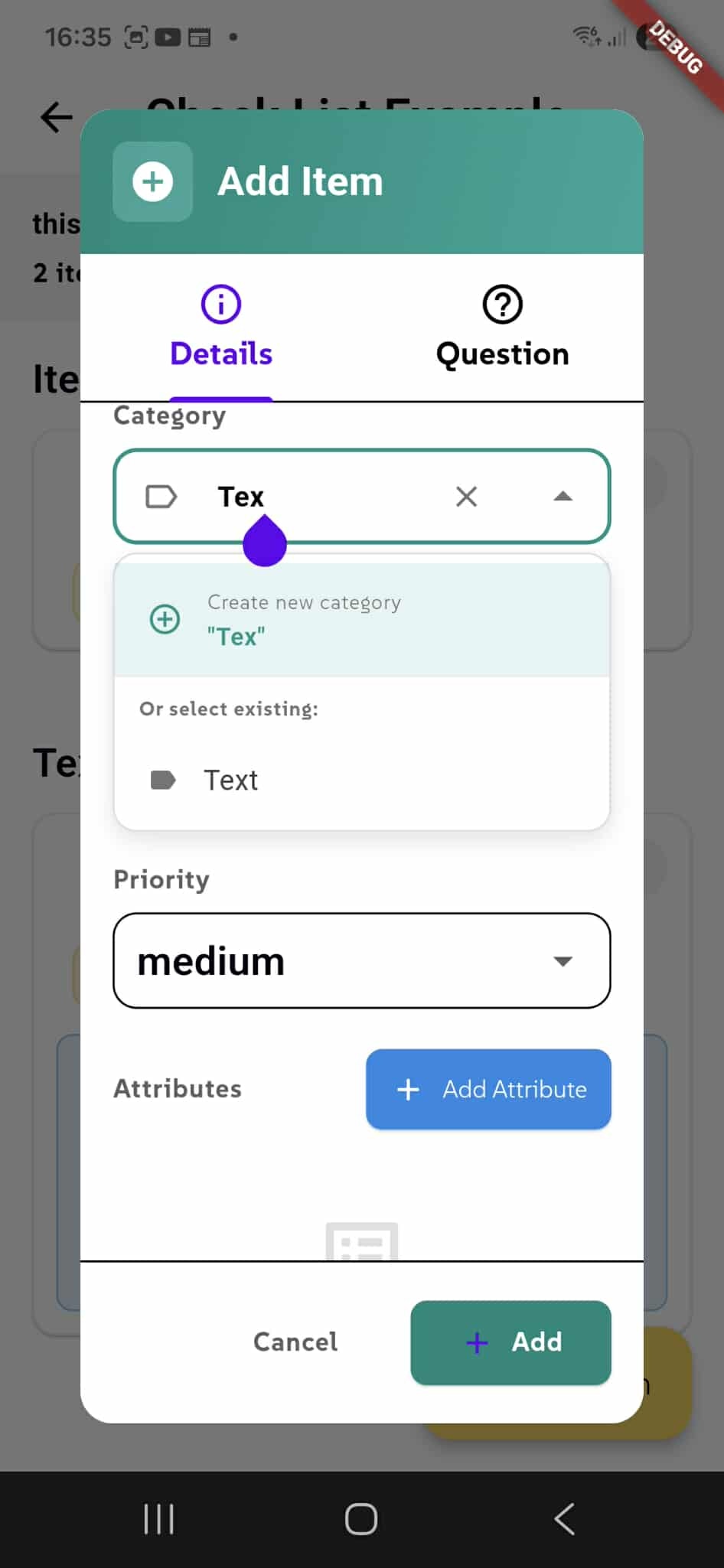 Check_List_Create_New_Item_Category