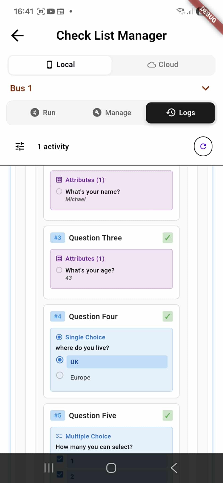 Check_List_Logs_Dropdowns