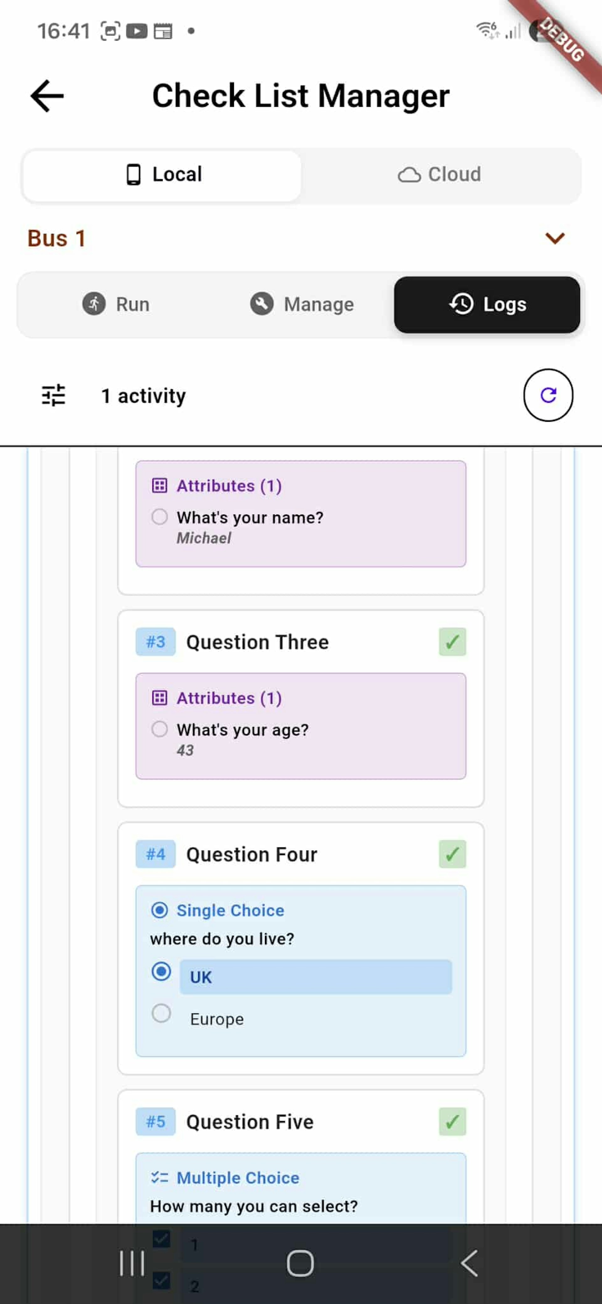 Check_List_Logs_Dropdowns