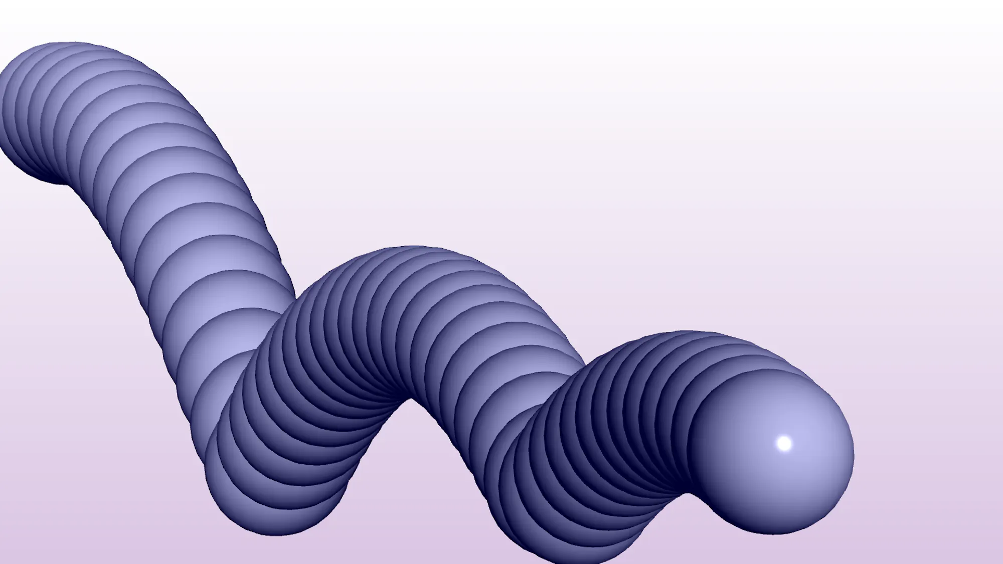 Purple coiled three-dimensional form