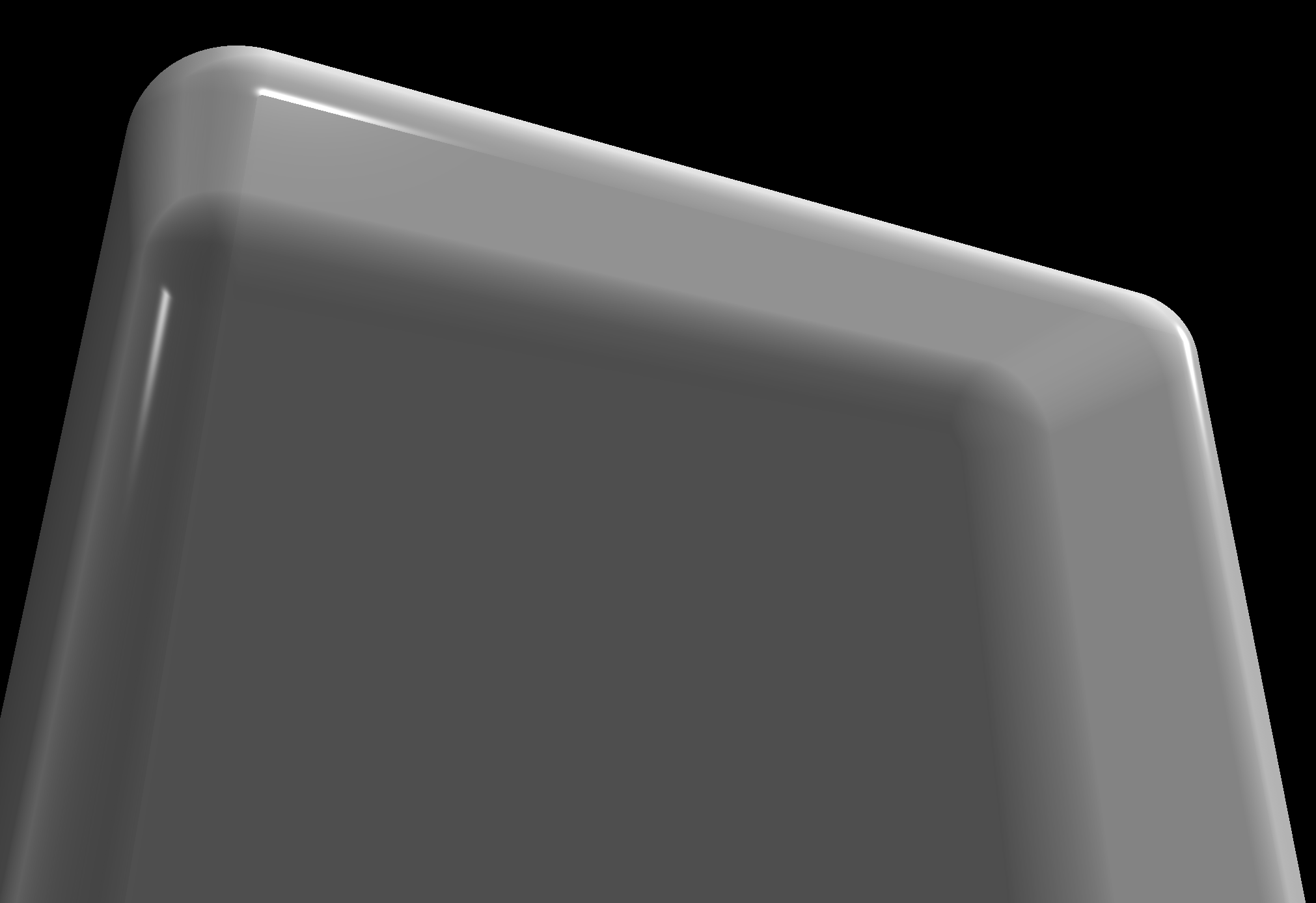 Close up on a semi-transparent rounded box