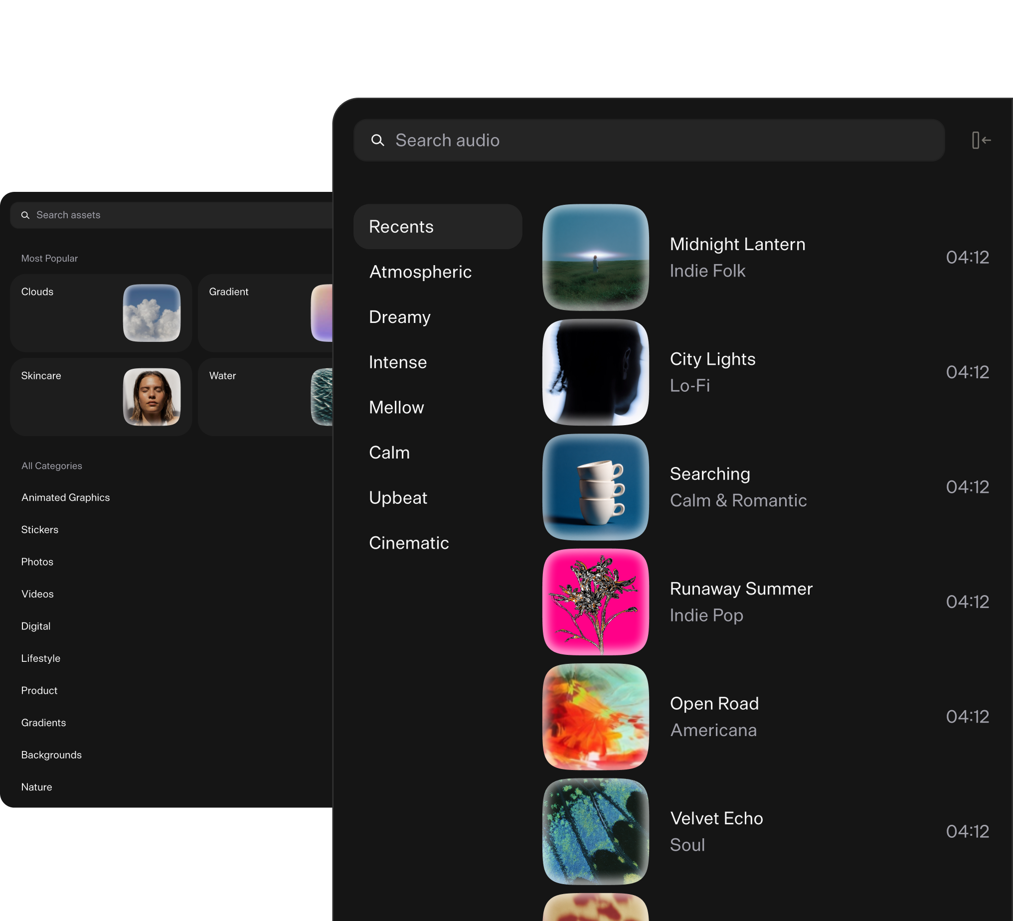 Butter stock media search interface
