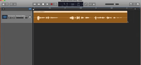 Trimming podcast file in Garageband