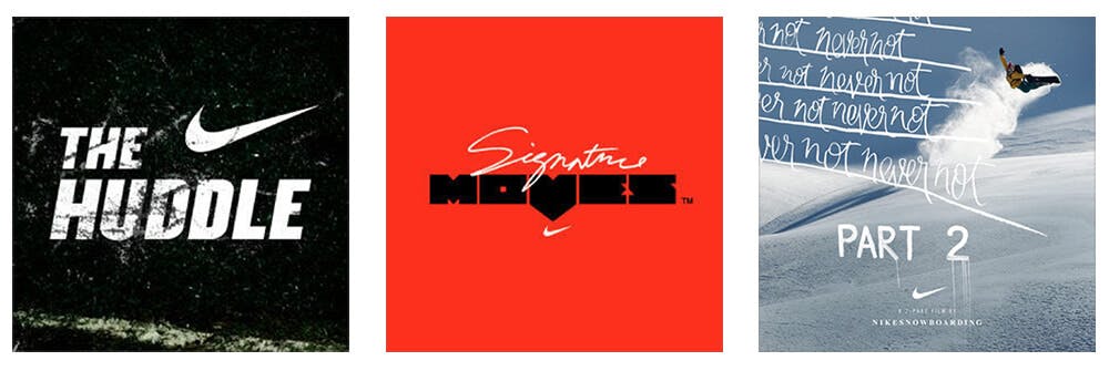 Consistent branding of the Nike podcast logo 