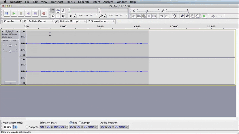 Amplify audio in Audacity