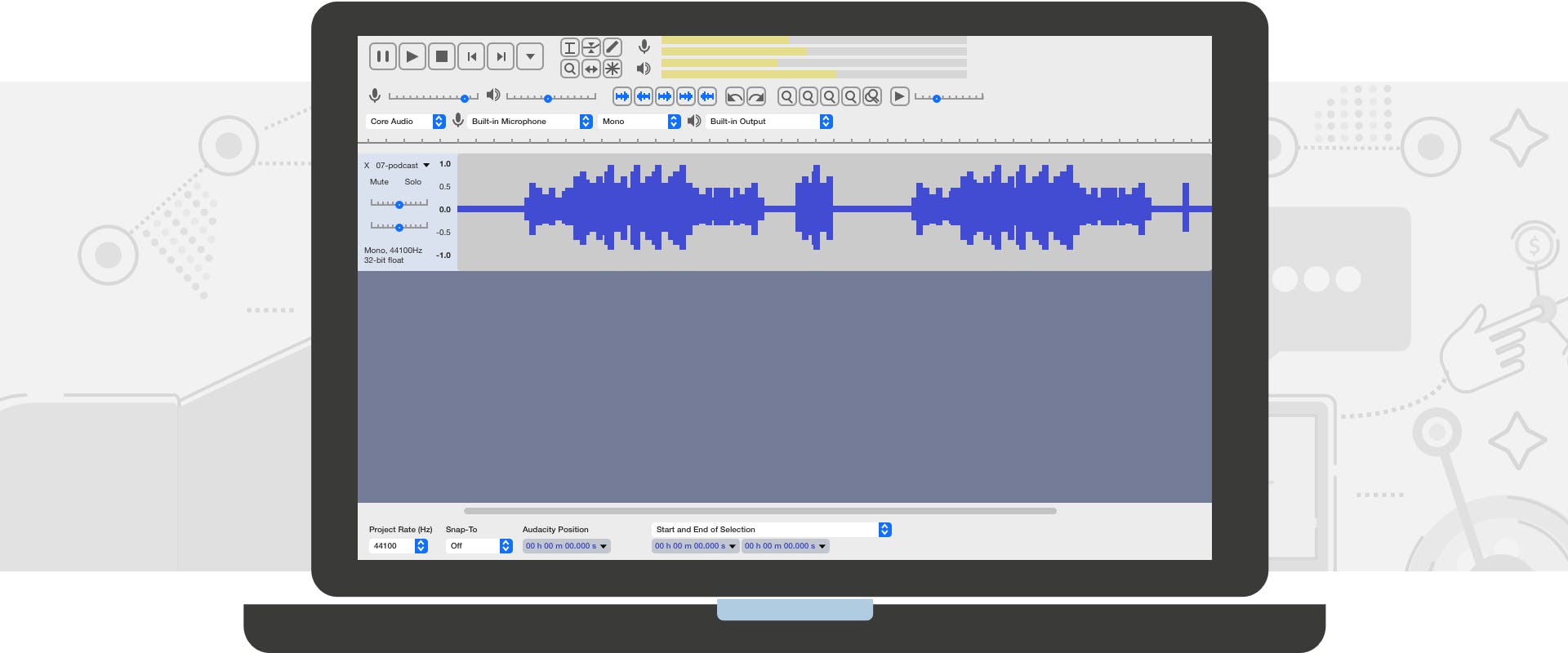 Editing audio in Audacity