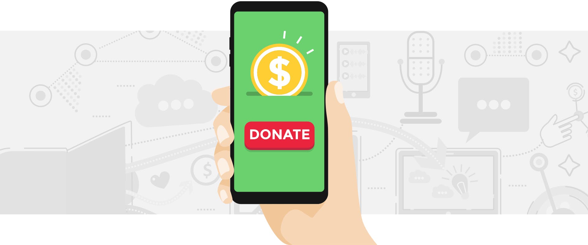 Smartphone with a donation button