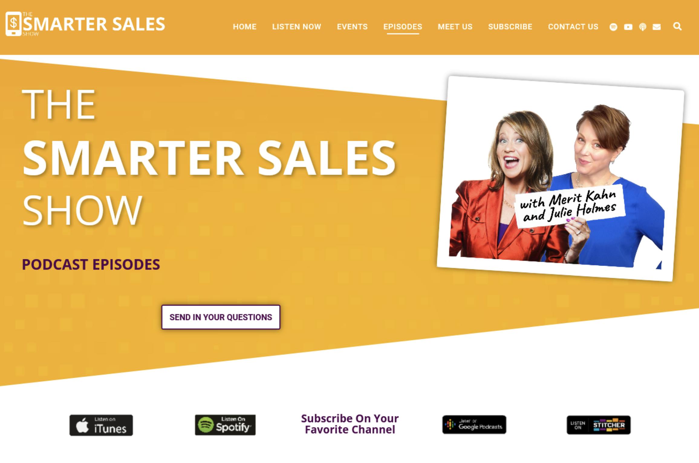 The Smarter Sales Show podcast website