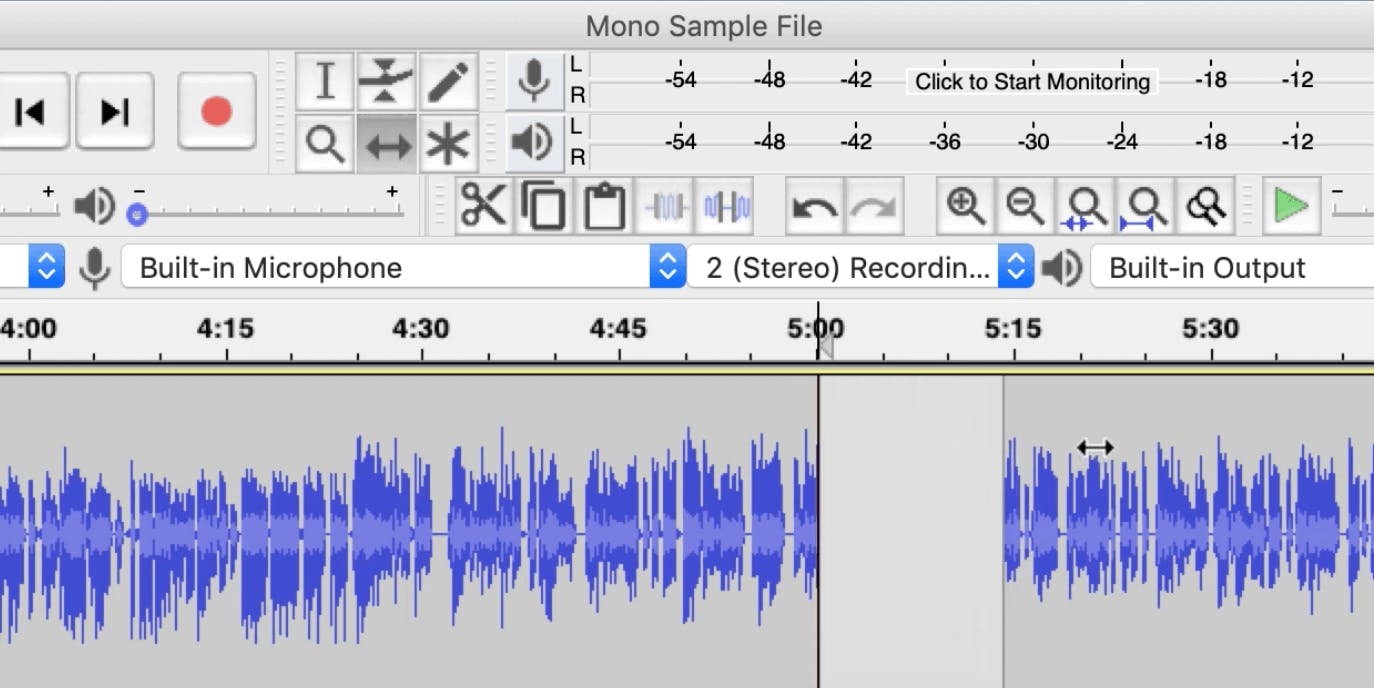 Waveform after a Split Delete show a gap in the middle of a clip