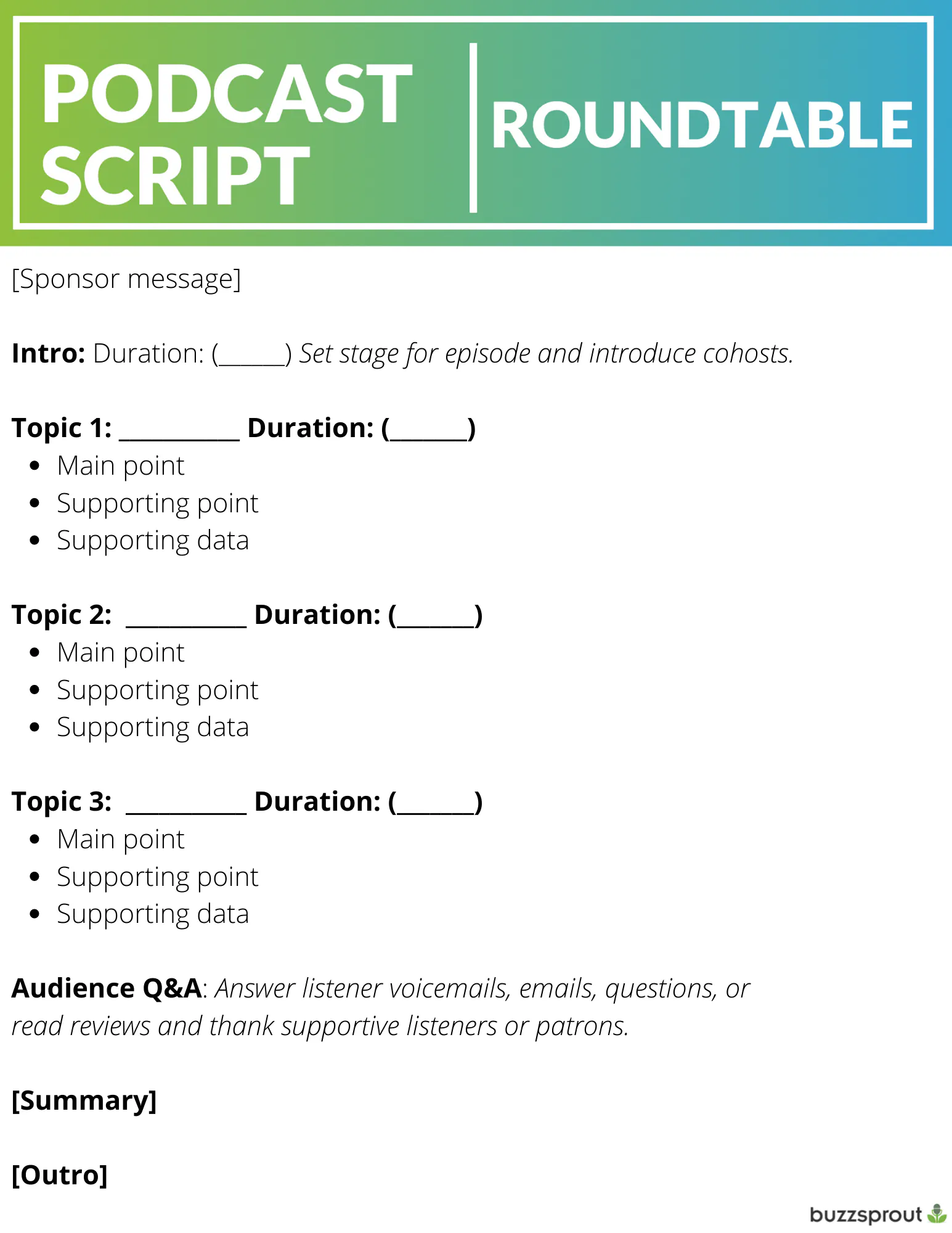 Free Podcast Script : Comment écrire un script de podcast ? 8 modèles ...