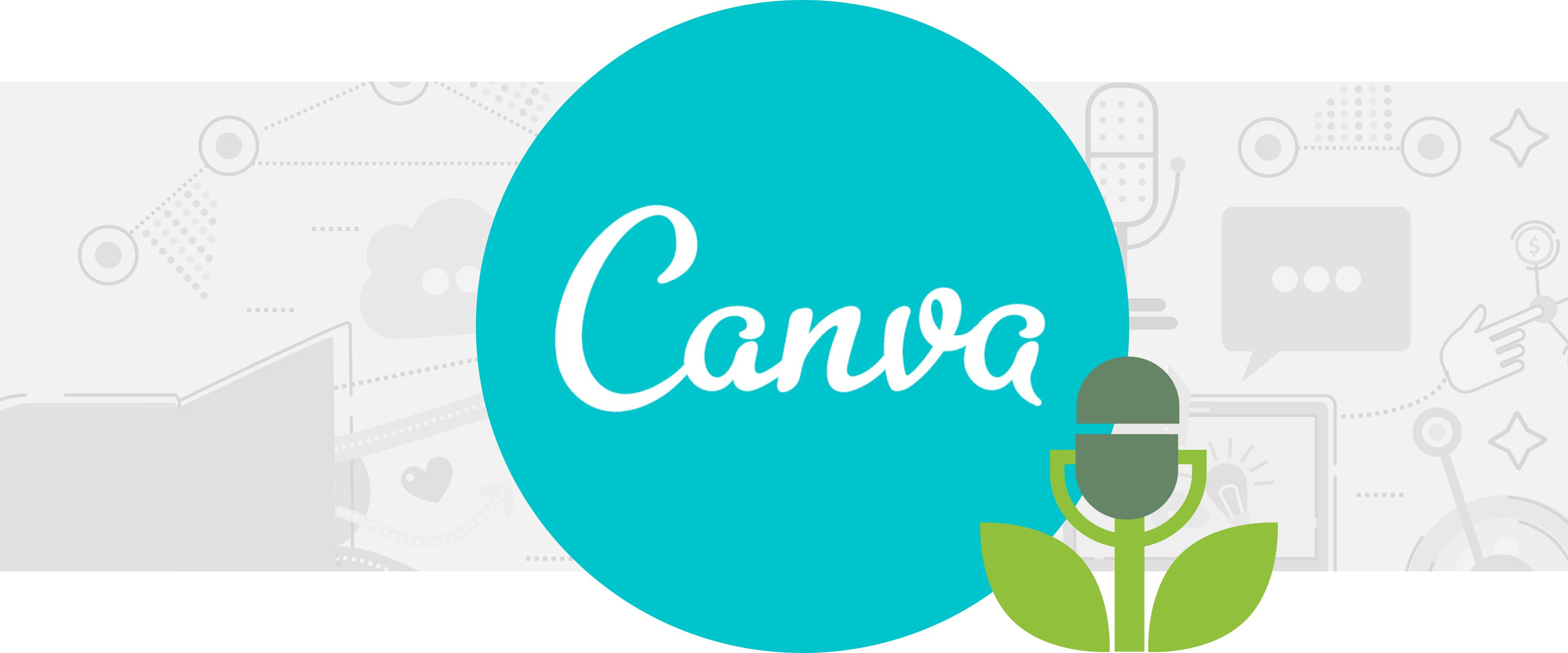 Canva logo and Buzzsprout logo