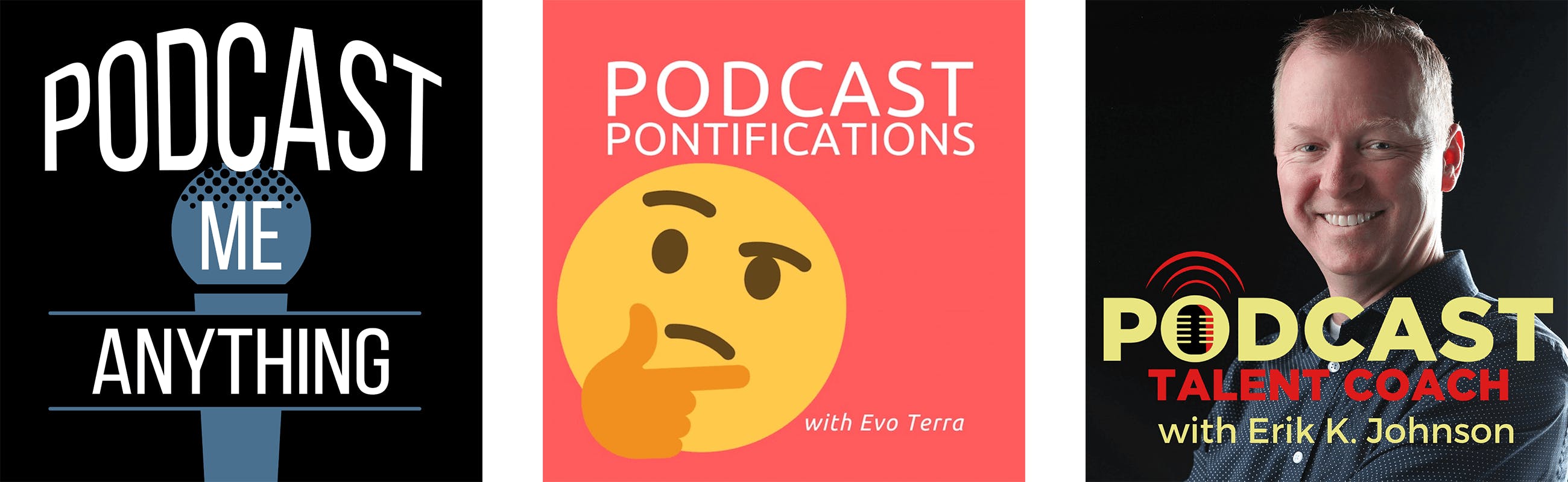 Artwork of podcasts about the podcast industry