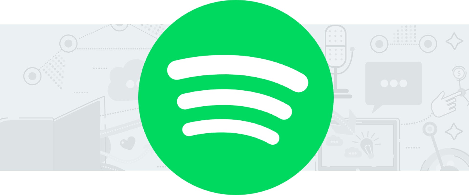 Green Spotify logo with curved white stripes