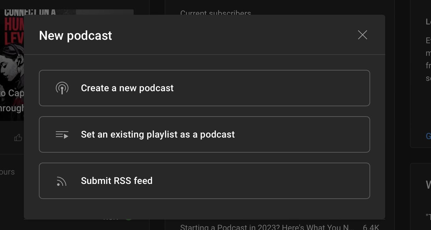 choose Submit RSS feed