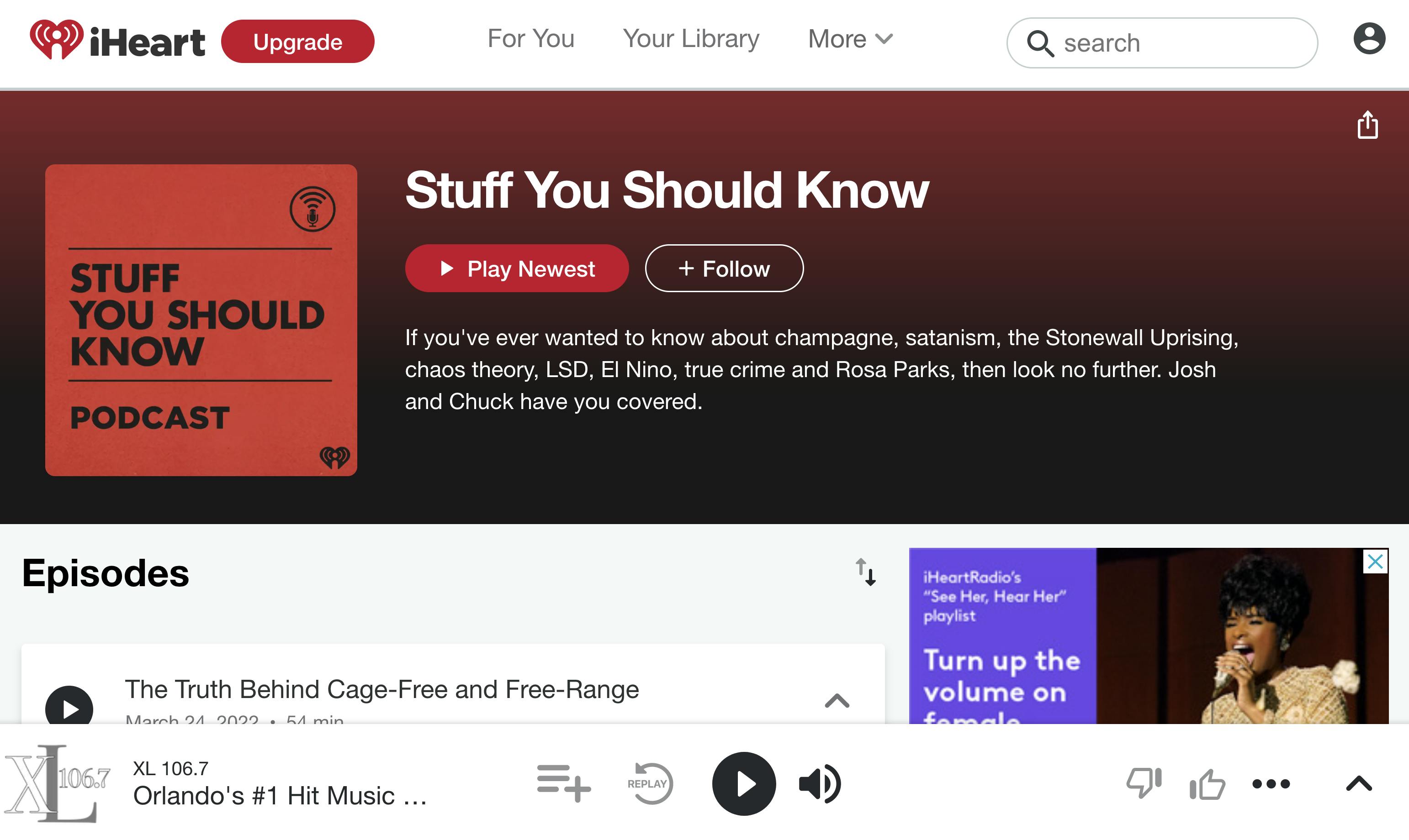 Stuff You Should Know podcast page on iHeartRadio