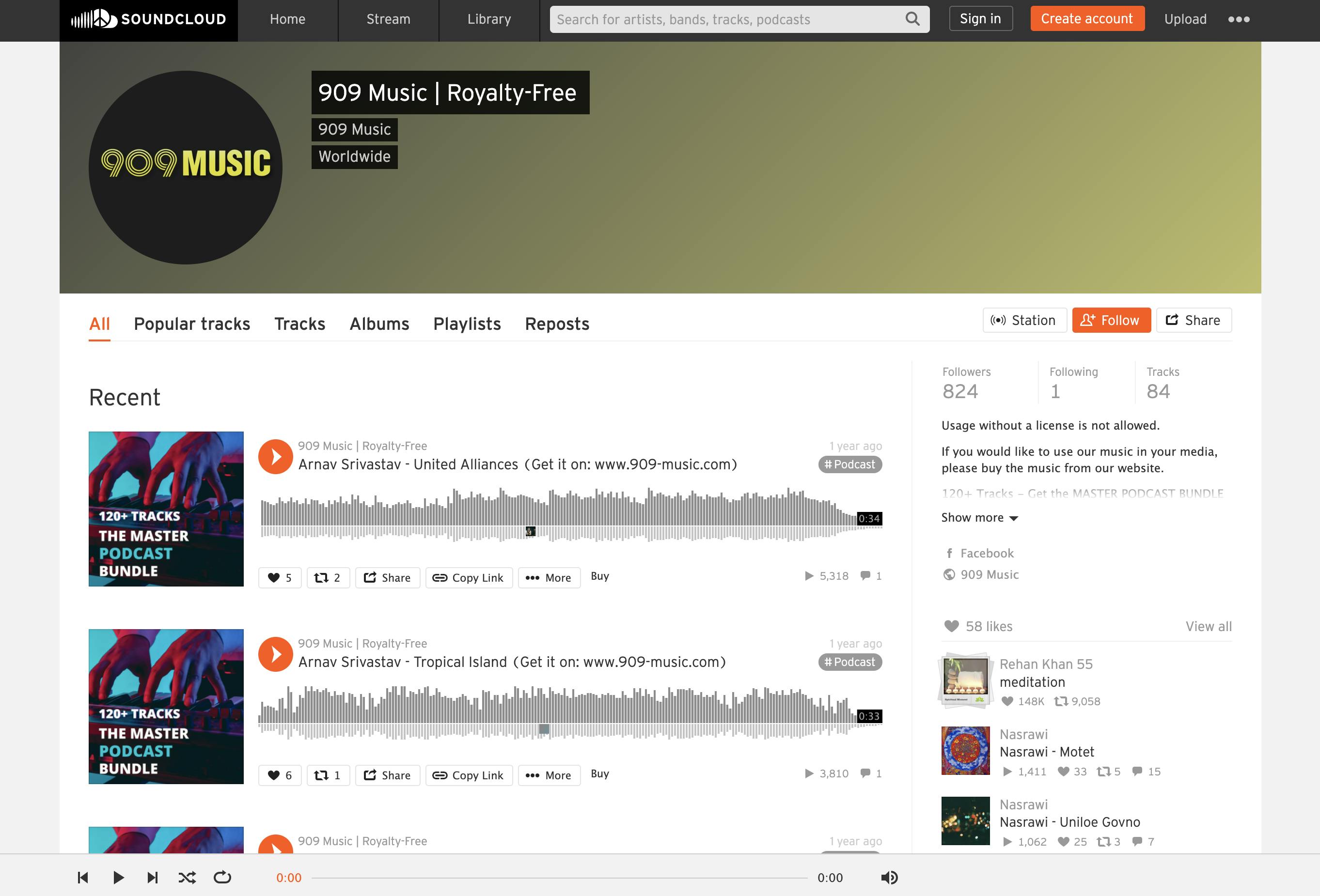 909 Music on Soundcloud