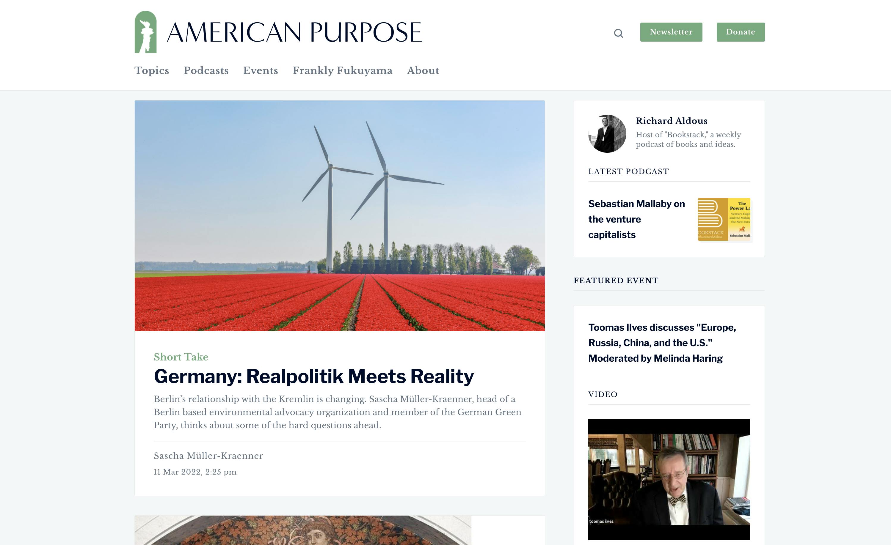 American Purpose homepage