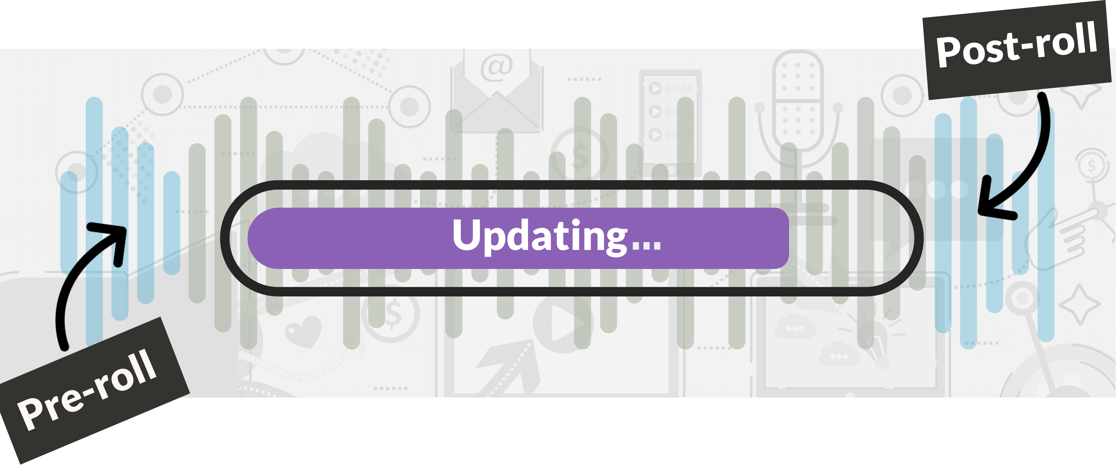Waveform with purple bar that says "Updating"