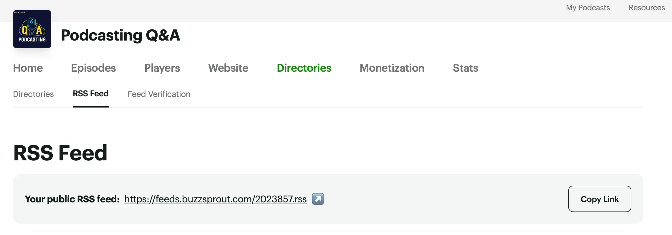 Copy Link next to RSS Feed