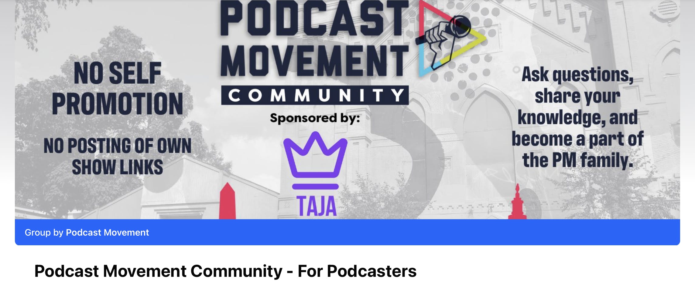 Podcast Movement Facebook group