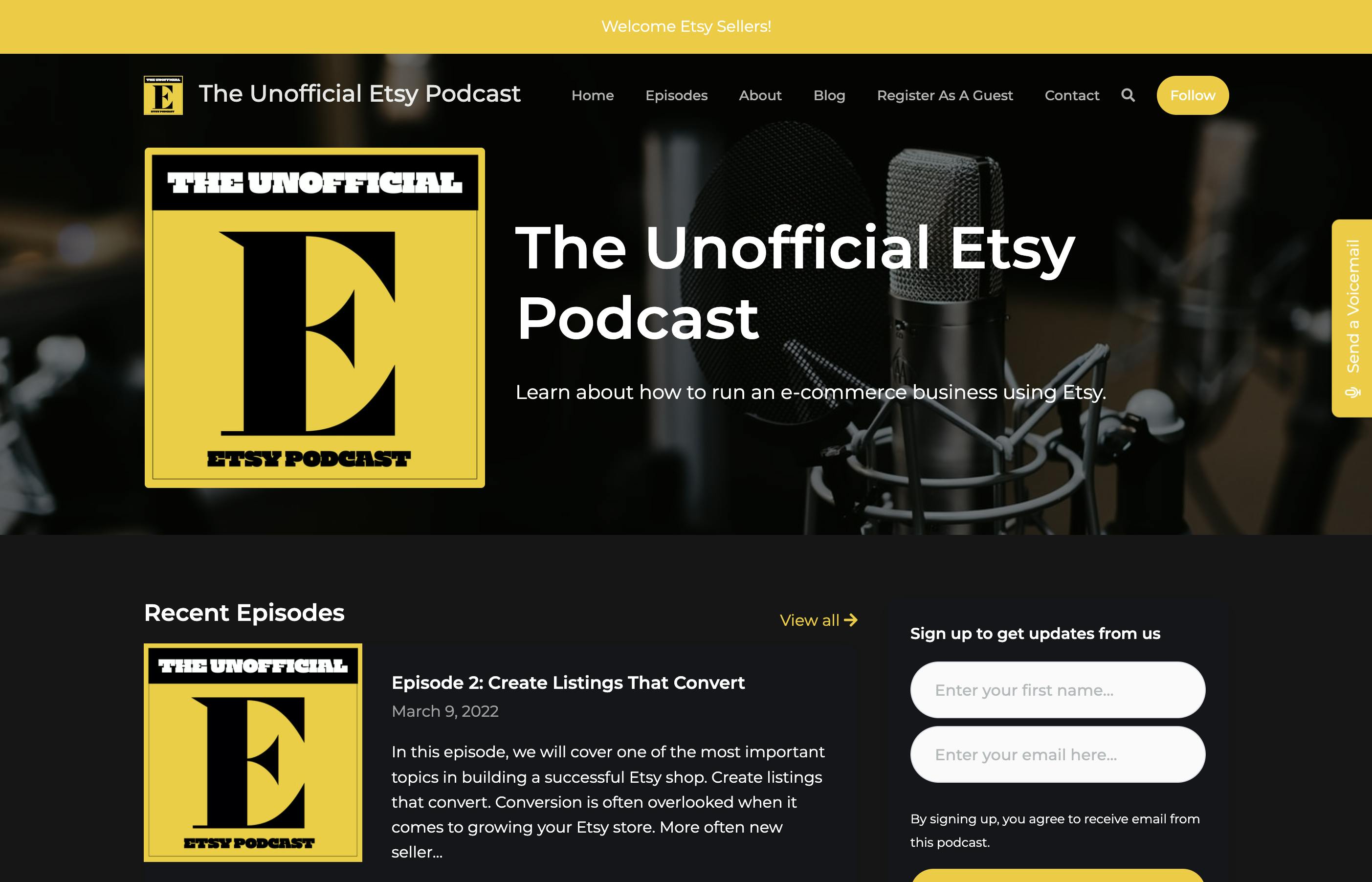 The Unofficial Etsy Podcast homepage