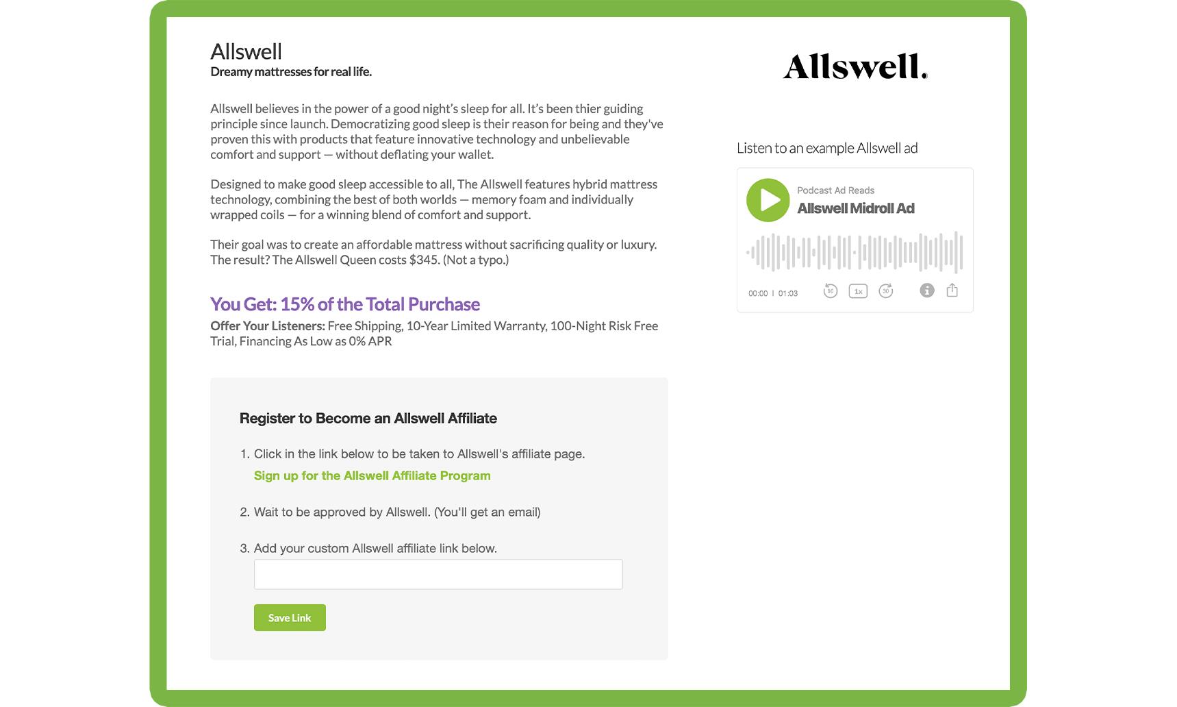 Allswell home page