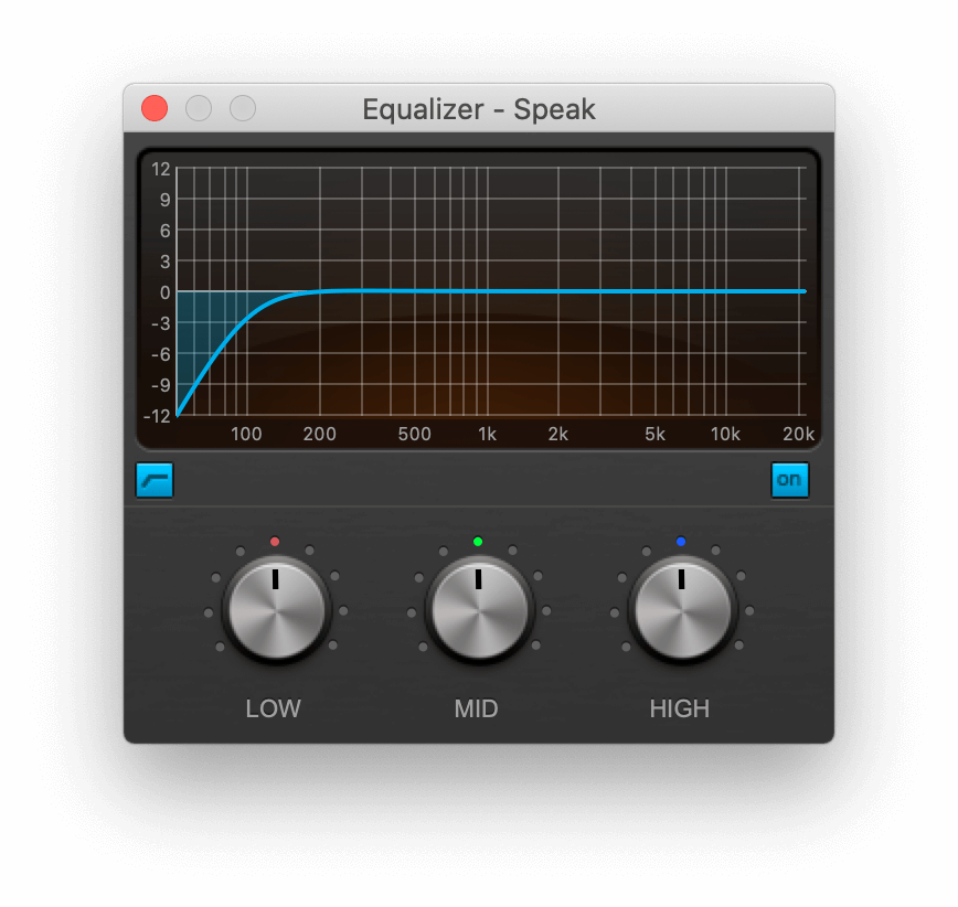 Equalizer screen with dials 