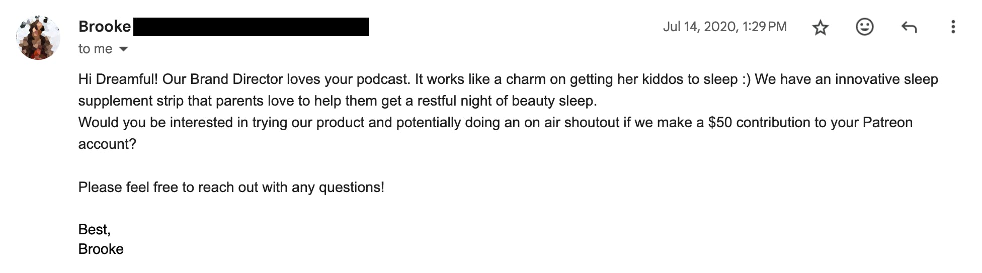 email thread pitching Patchology for a three‑spot bundle and giveaway