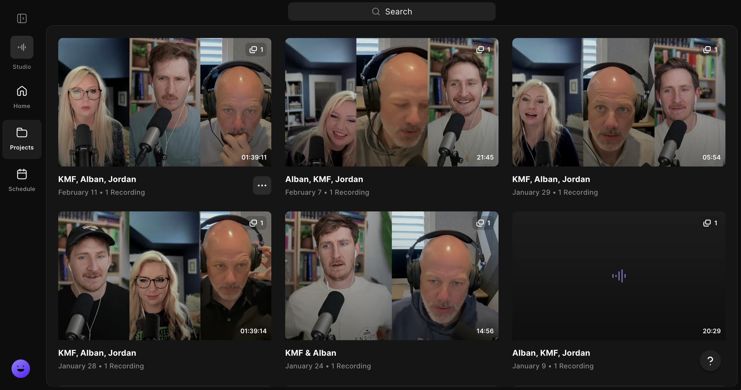 My riverside remote recording projects