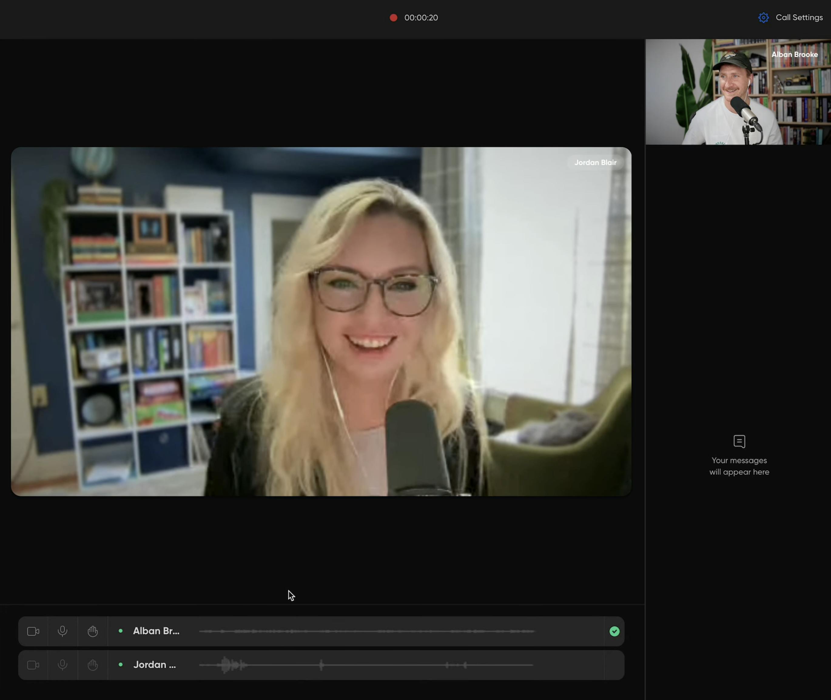 Zencastr recording room