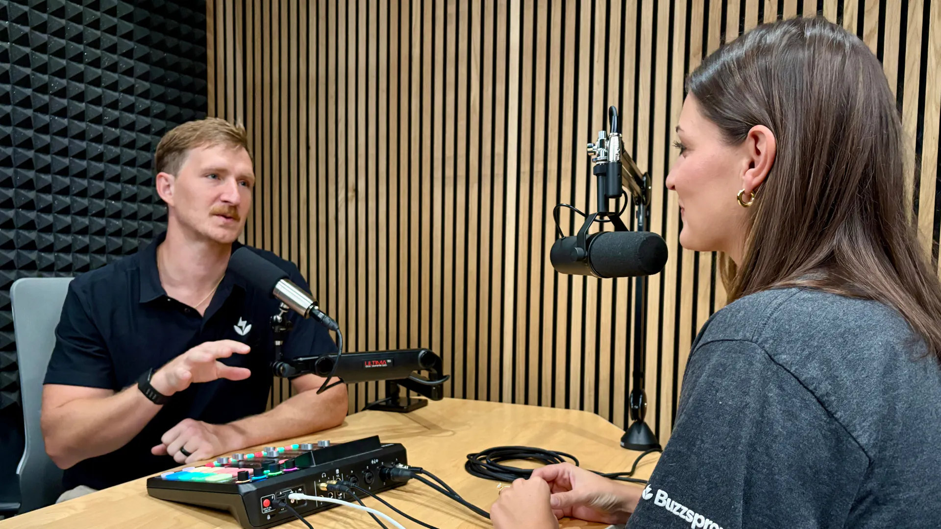 Two podcasters talking