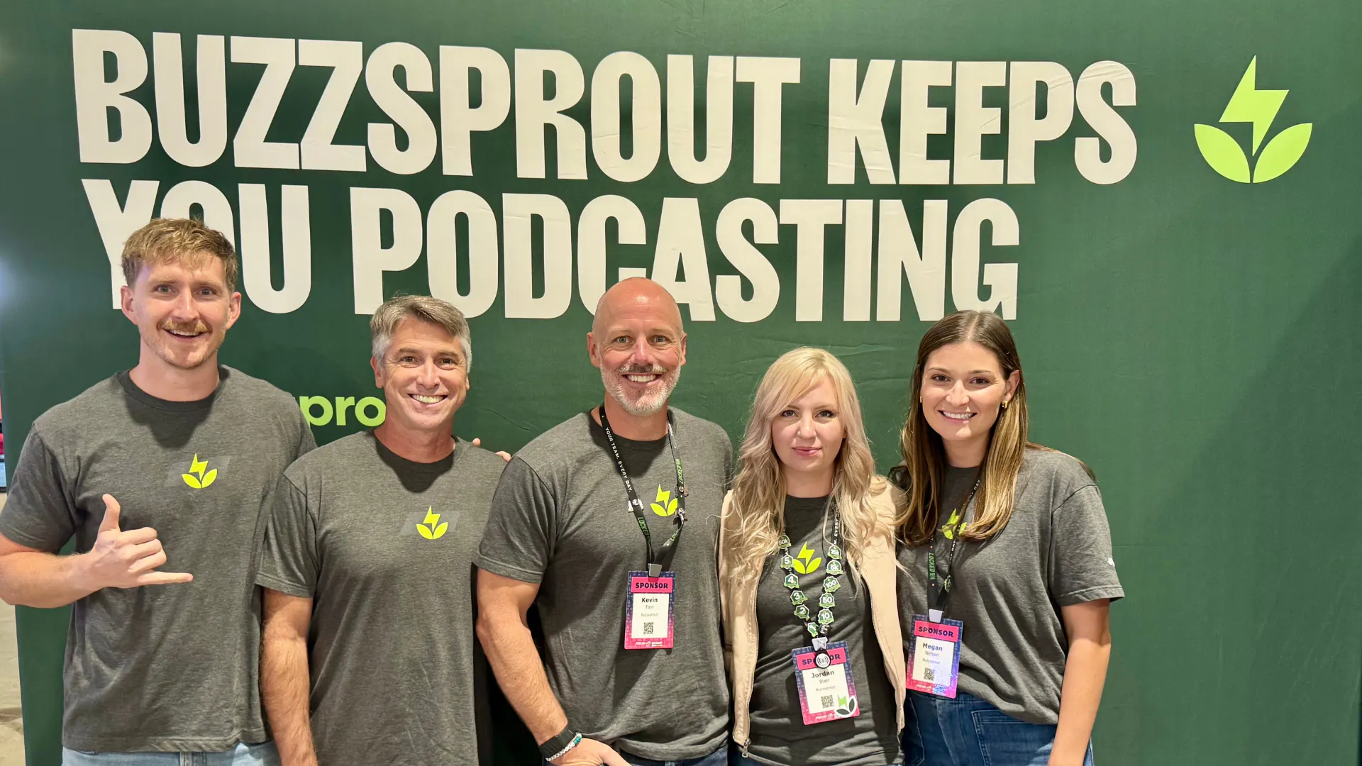 Buzzsprout team at conference