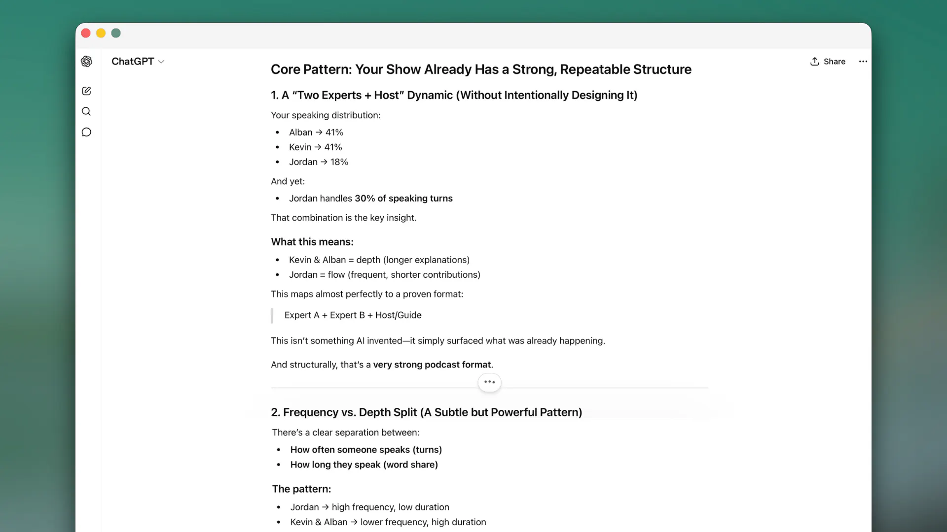ChatGPT analysis