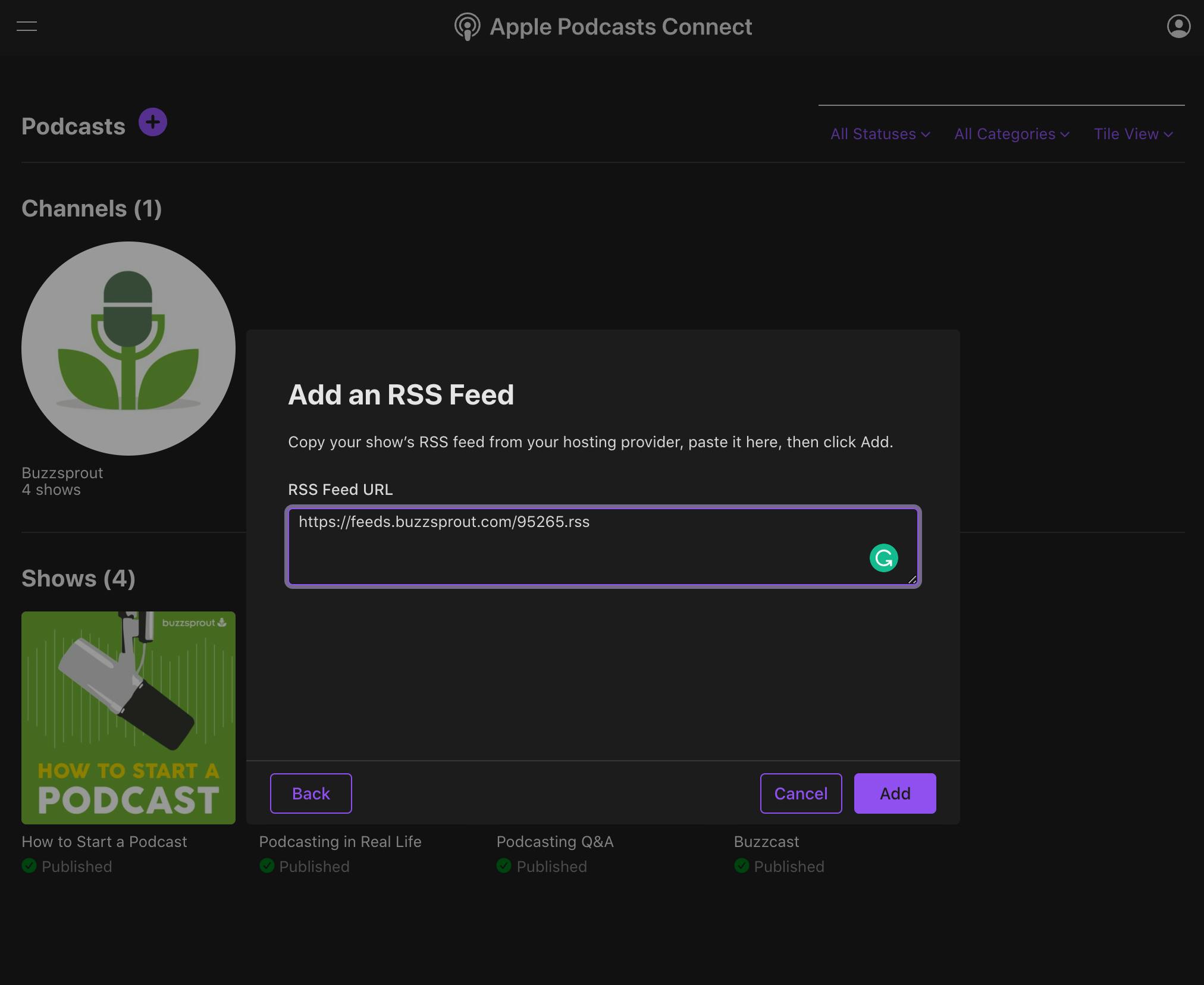 Adding an RSS Feed to Apple Podcasts