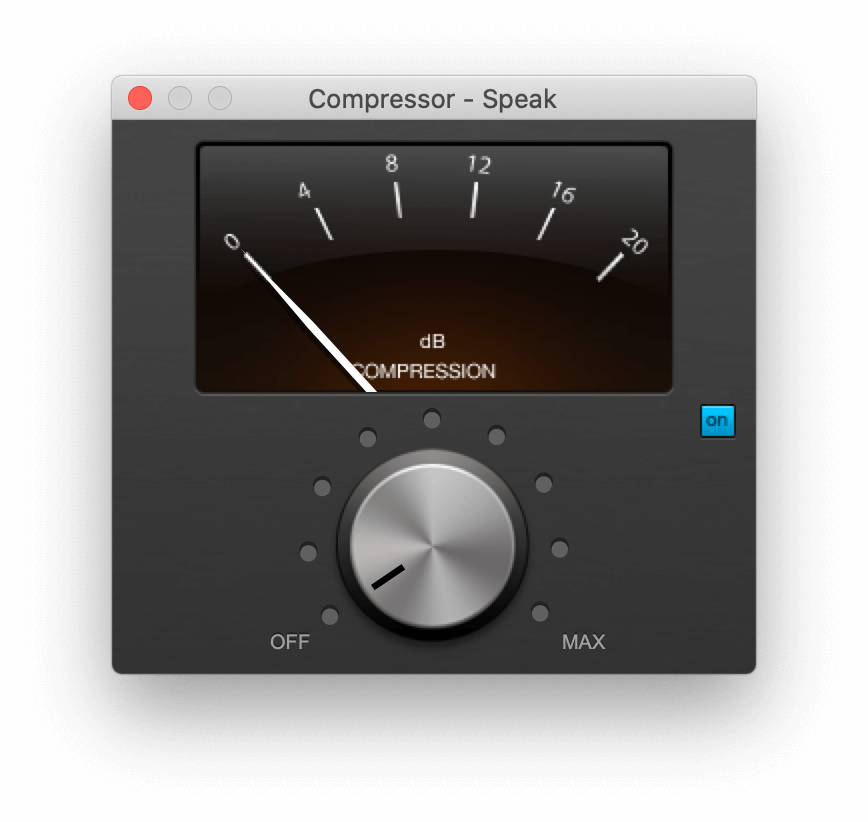 Compressor screen with dial and compression levels