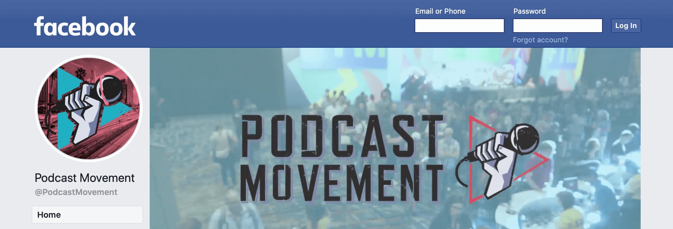 Podcast Movement Facebook page