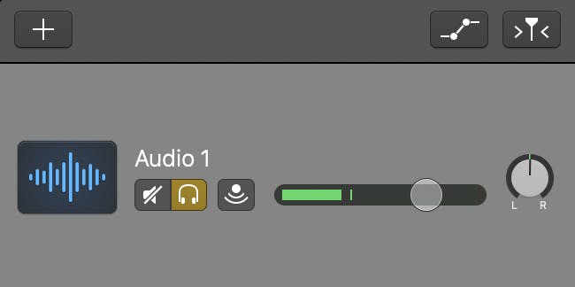 Volume level slider