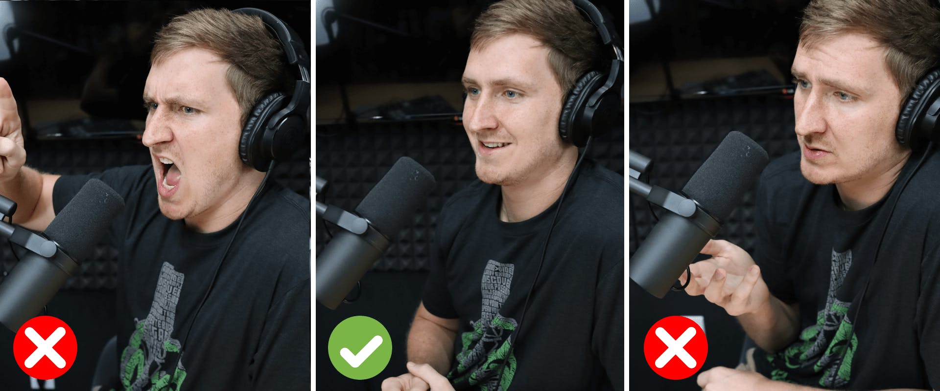 Voice level for podcast recording